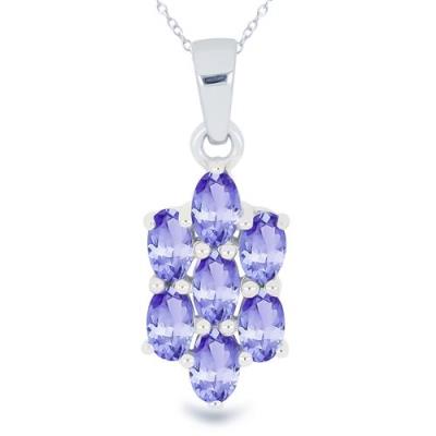 BUY STERLING SILVER NATURAL TANZANITE GEMSTONE PENDANT 